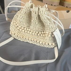 Boutique straw raffia bucket bag